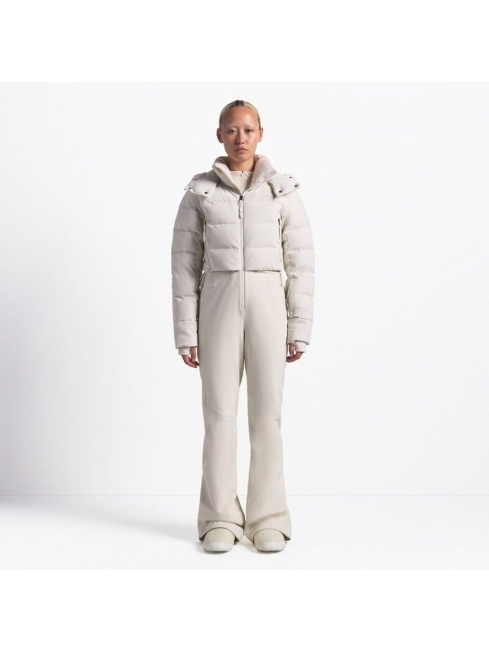NWT SKIMS x THE NORTH FACE ONE PIECE SKI OFF THE CLOCK BONE SUIT SZ SMALL